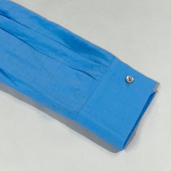 Blue Casual Women's Button Front Blouse And Knotted Skirt Vacation Set - Picture 3 of 7